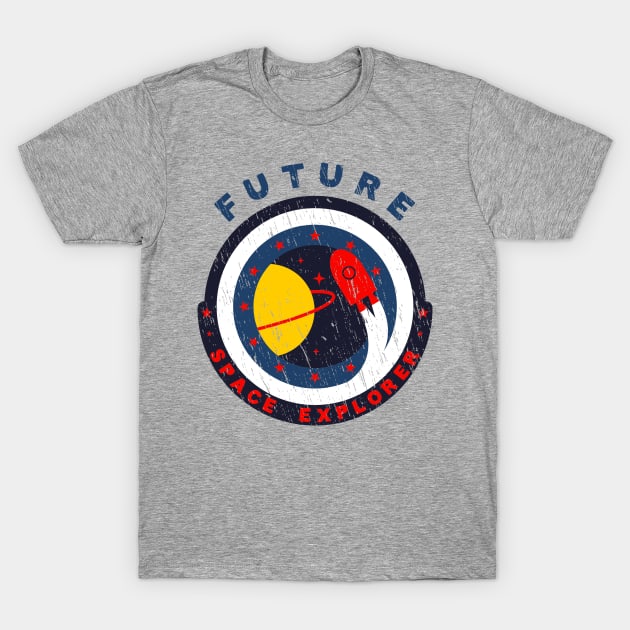 Future Space Explorer / Astronaut Patch T-Shirt by Quietly Creative